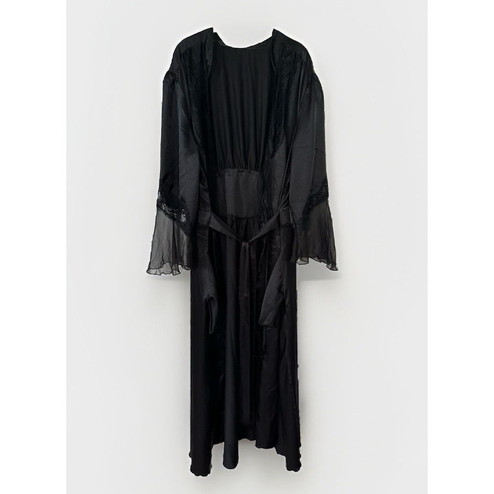 Vtg Intimate Attitudes Peignoir Nightgown Robe Shiny Satin 3X/4X